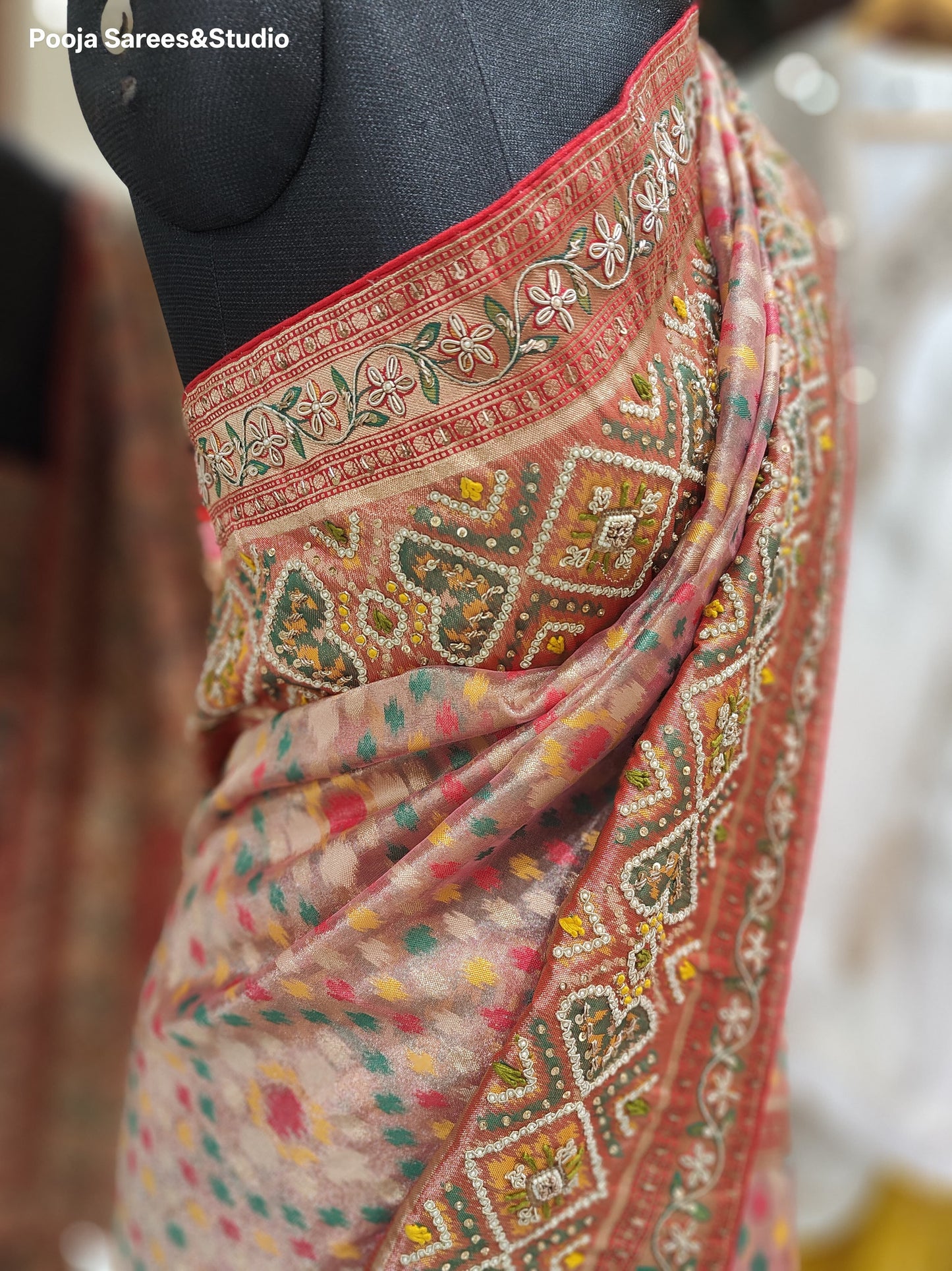 AARSAA ikkat tissue silk saree