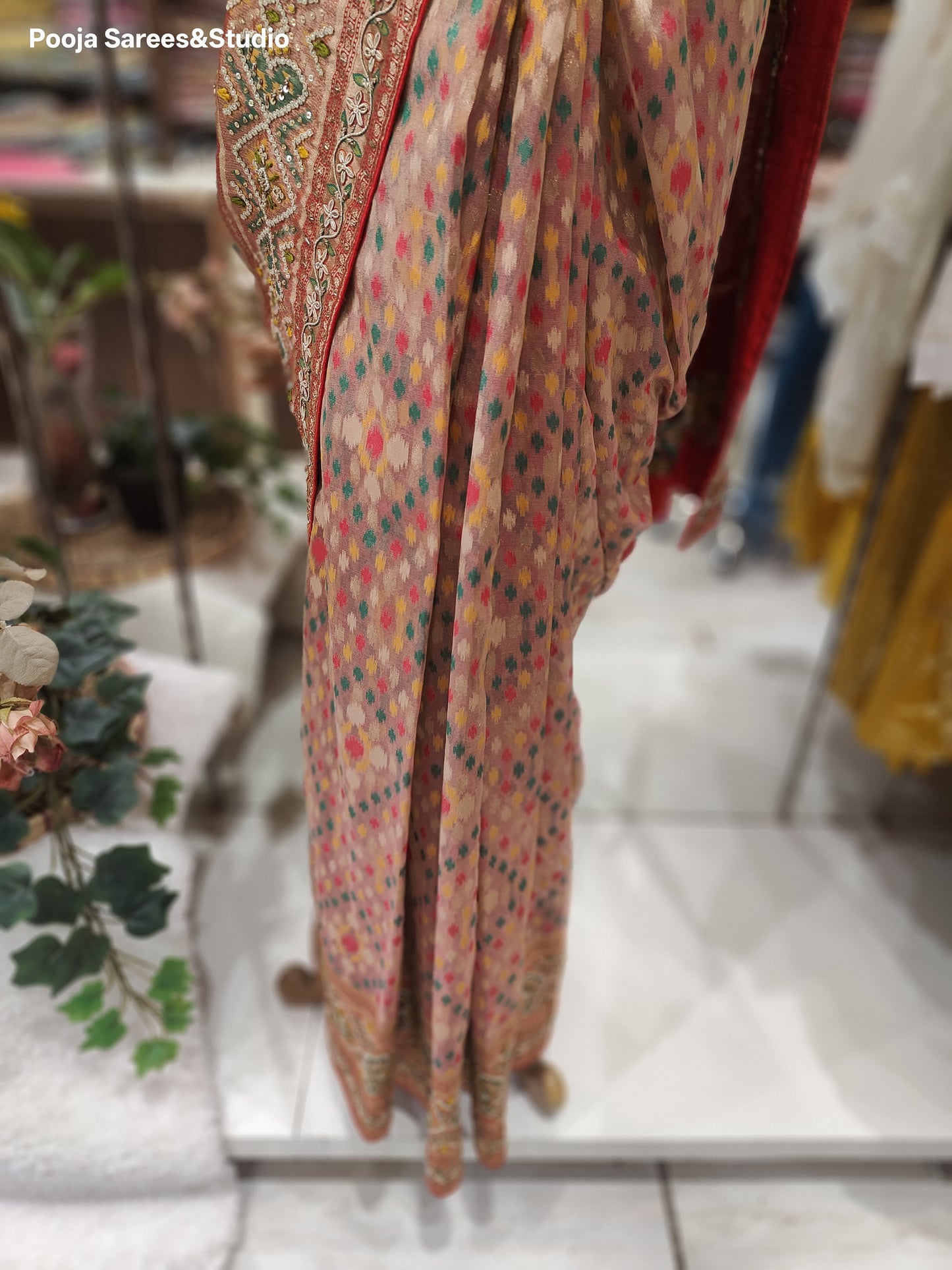 AARSAA ikkat tissue silk saree