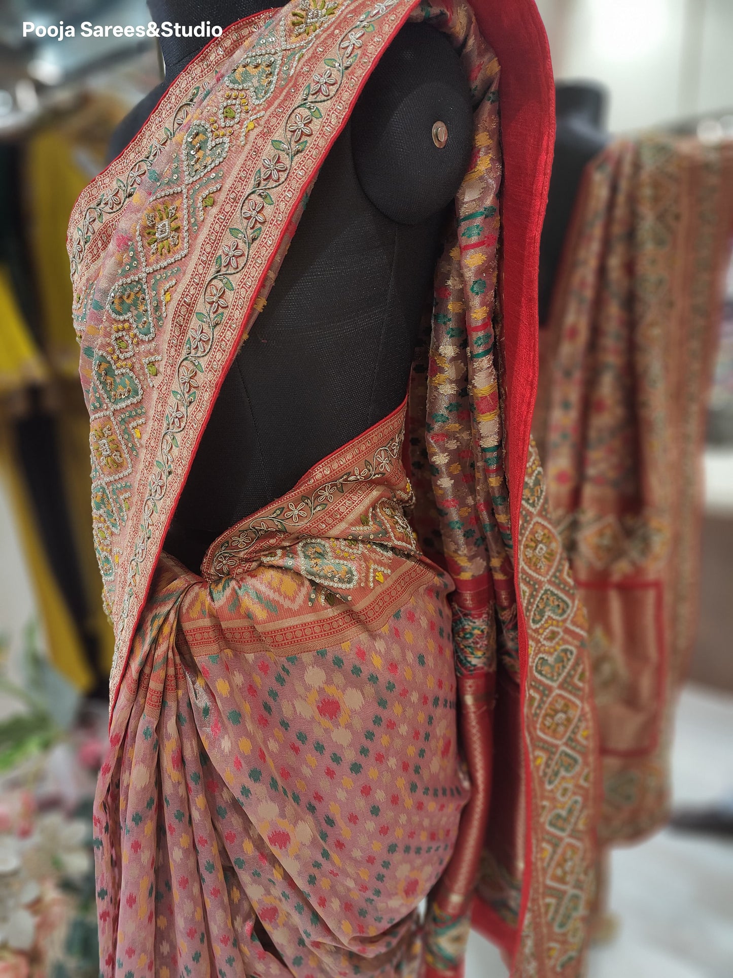 AARSAA ikkat tissue silk saree