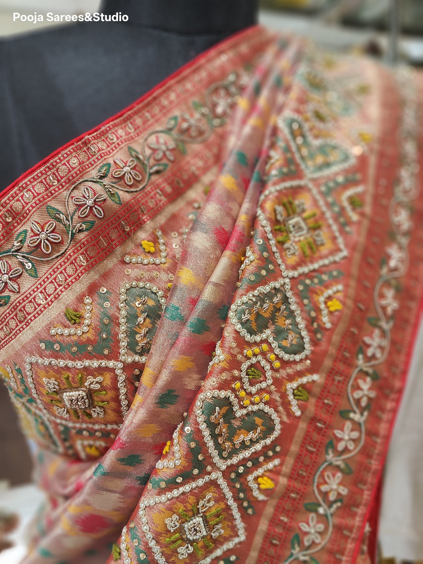 AARSAA ikkat tissue silk saree