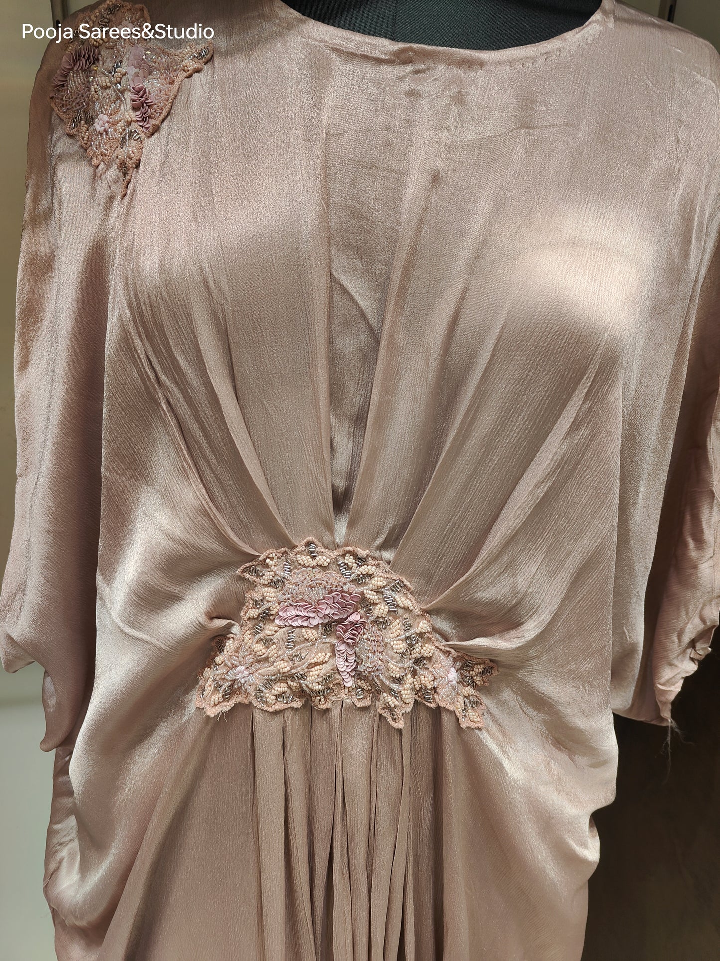 AARSAA Lilac Suede Cowl Designer Dress