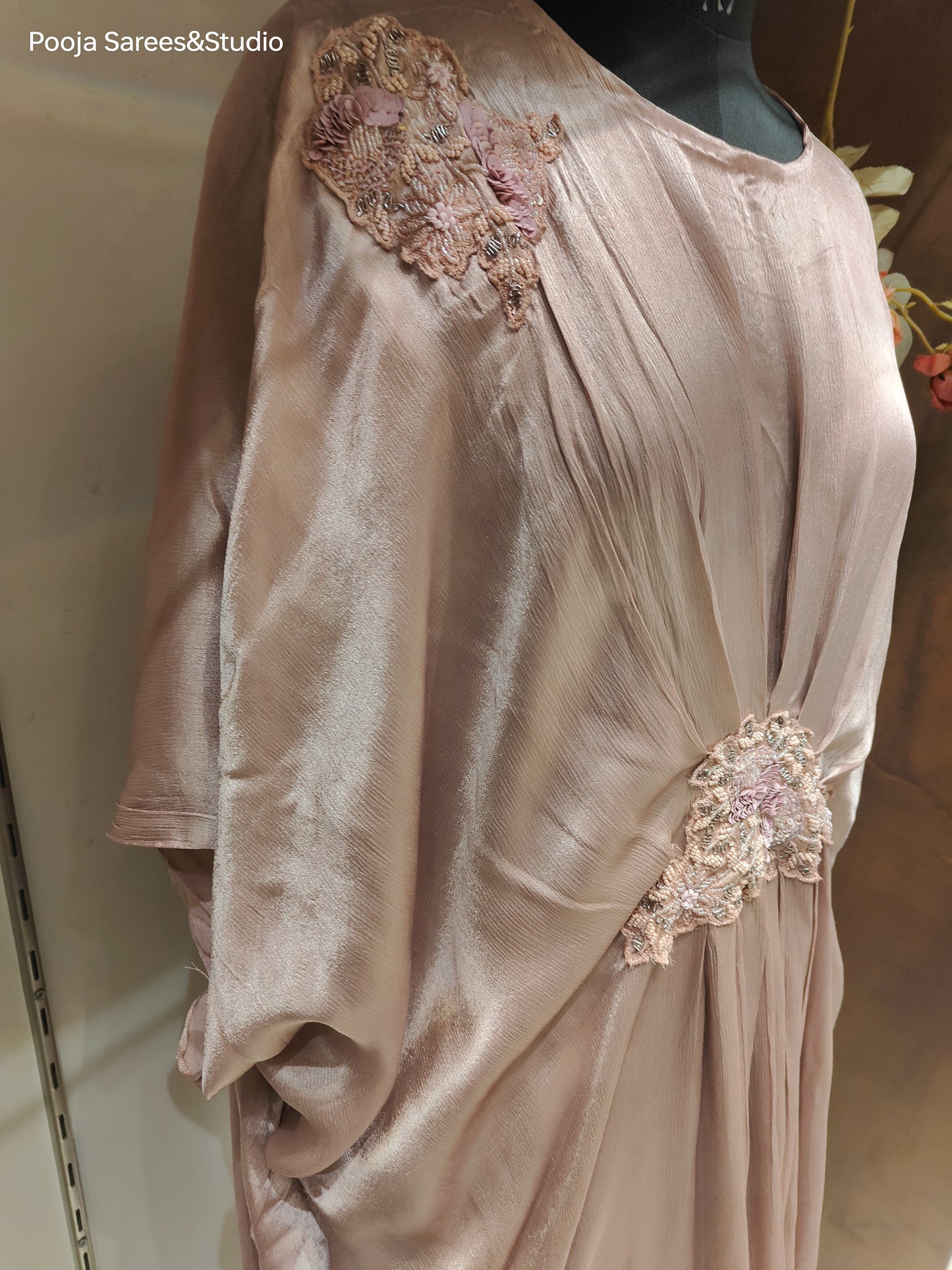 AARSAA Lilac Suede Cowl Designer Dress