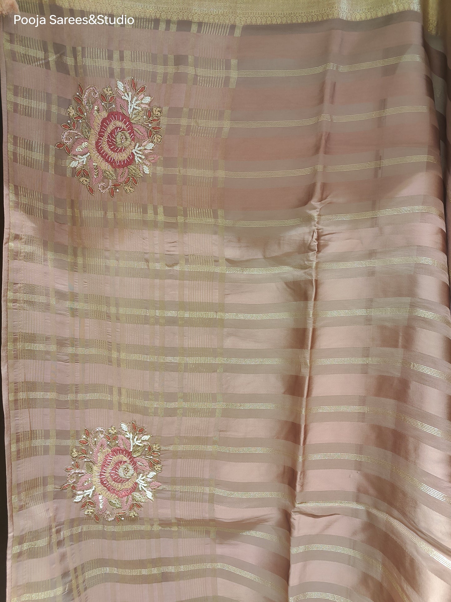 AARSAA Onion Pink Silk Weaving Saree with readymade work blouse