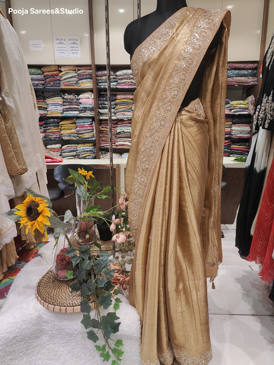 AARSAA Gold tissue weaving saree